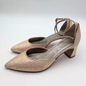 Agl Attilio Giusti Leombruni D'orsay Pump Women's Shim Snake Print Sz US7.5 EU38